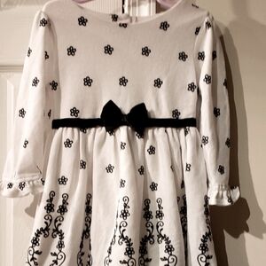 Youngland Girls Party Dress Ivory/Black